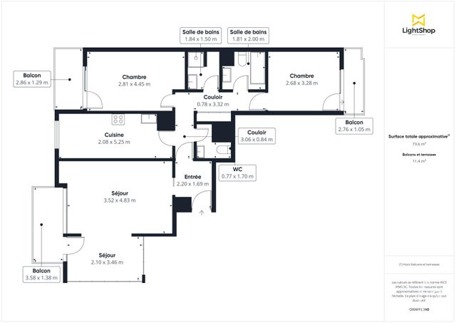 Appartement F4 à vendre - 4 pièces - 83.0 m2 - PARIS - 75012 - ILE-DE-FRANCE - Century 21 Chorus Saint-Antoine