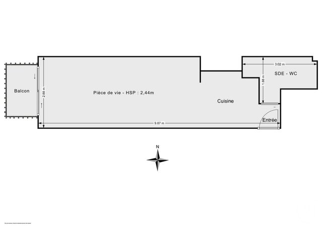 Appartement F1 à vendre - 1 pièce - 30.5 m2 - PARIS - 75011 - ILE-DE-FRANCE - Century 21 Chorus Saint-Antoine