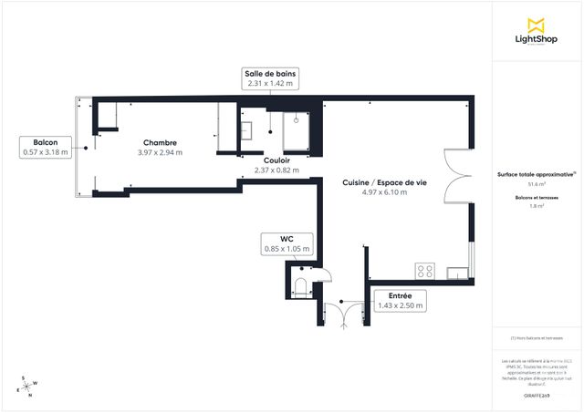 Appartement F2 à vendre - 2 pièces - 51.72 m2 - PARIS - 75012 - ILE-DE-FRANCE - Century 21 Chorus Saint-Antoine
