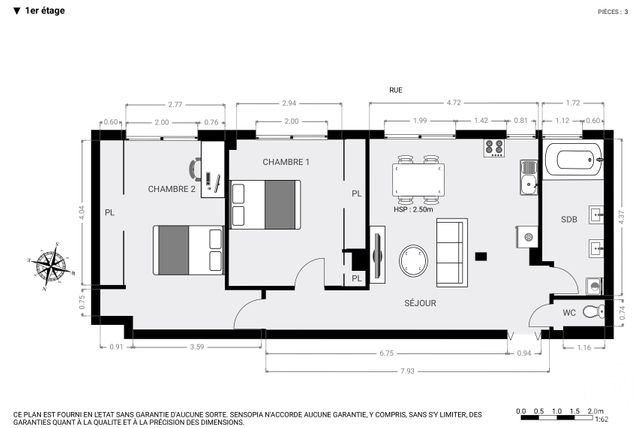 Appartement F3 à vendre - 3 pièces - 71.24 m2 - PARIS - 75011 - ILE-DE-FRANCE - Century 21 Chorus Saint-Antoine