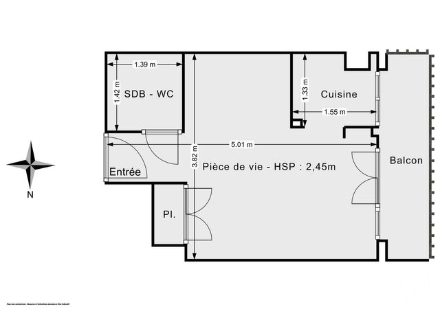 Appartement F1 à vendre - 1 pièce - 18.0 m2 - PARIS - 75012 - ILE-DE-FRANCE - Century 21 Chorus Saint-Antoine
