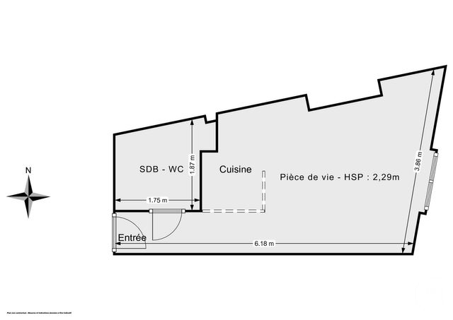 Appartement F1 à vendre - 1 pièce - 18.5 m2 - PARIS - 75012 - ILE-DE-FRANCE - Century 21 Chorus Saint-Antoine