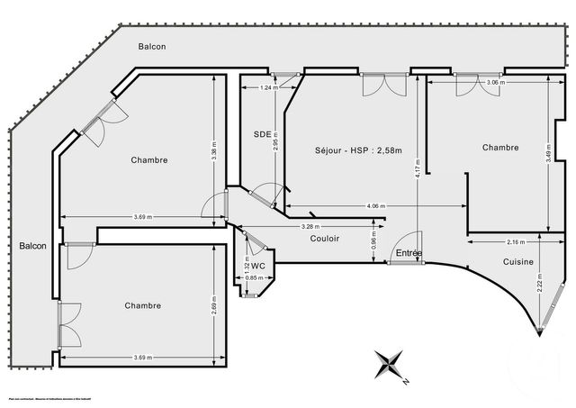 Appartement T4 à vendre - 4 pièces - 55.5 m2 - PARIS - 75011 - ILE-DE-FRANCE - Century 21 Chorus Saint-Antoine