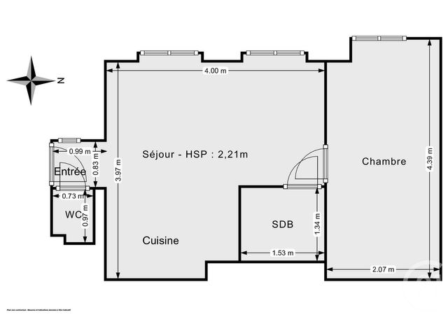 Appartement F2 à vendre - 2 pièces - 25.44 m2 - PARIS - 75011 - ILE-DE-FRANCE - Century 21 Chorus Saint-Antoine