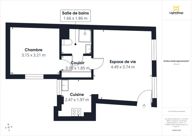 Appartement F2 à vendre - 2 pièces - 37.38 m2 - PARIS - 75011 - ILE-DE-FRANCE - Century 21 Chorus Saint-Antoine